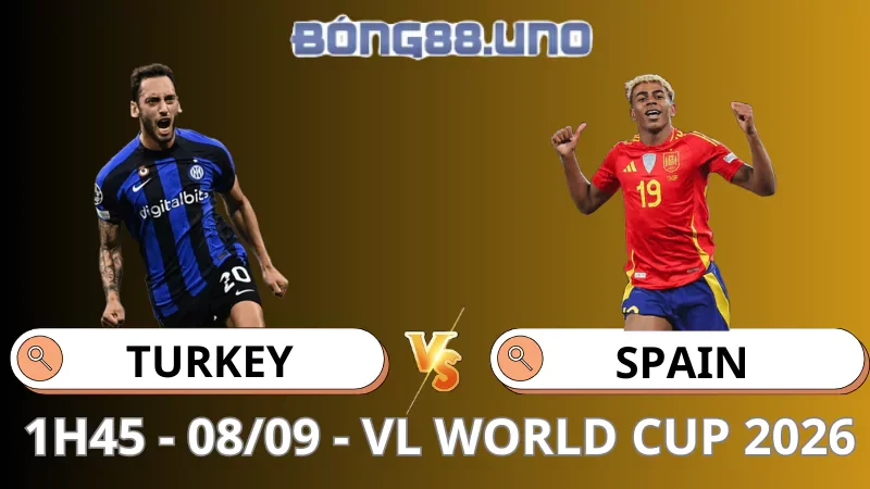 Soi Kèo Thổ Nhĩ Kỳ vs Tây Ban Nha - Vòng loại World Cup 2026 - 08/09/2025